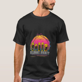 Womens Funny Craft Beer Retro Celebrate Diversity T-Shirt