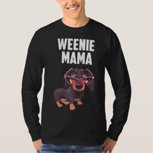 Womens Funny Cute Dachshund Mum Mama Weiner Dog  T-Shirt