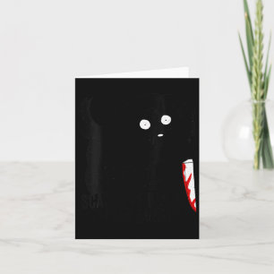 Womens Funny Cute Kawaii Scary Halloween Black Dog Card