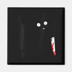 Womens Funny Cute Kawaii Scary Halloween Black Dog Magnet