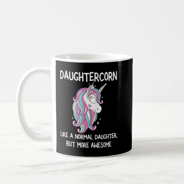 Womens Funny Daughtercorn Unicorn Costume Daughter Coffee Mug (Left)