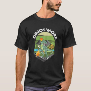 Womens Funny Dinos'more Camping Dinosaur Camp Smor T-Shirt