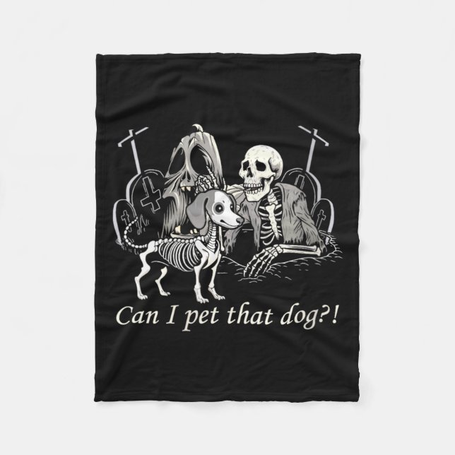 Womens Funny Dog Lover Funny Skeleton Dog Lover Fleece Blanket (Front)