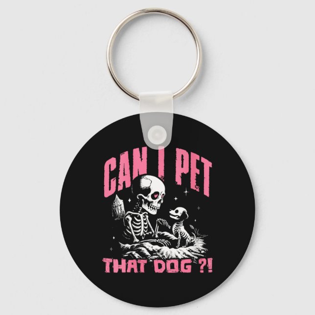 Womens Funny Dog Lover Funny Skeleton Dog Lover Key Ring (Front)