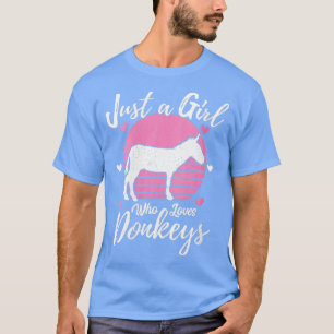 Womens Funny Donkey Animal Lover  Just A Girl Who  T-Shirt