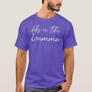 Womens Funny Drummer Wife Dibs On he Drummer VNeck T-Shirt