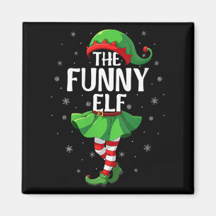 Womens Funny Elf Christmas Girls Women Elf Squad X Magnet