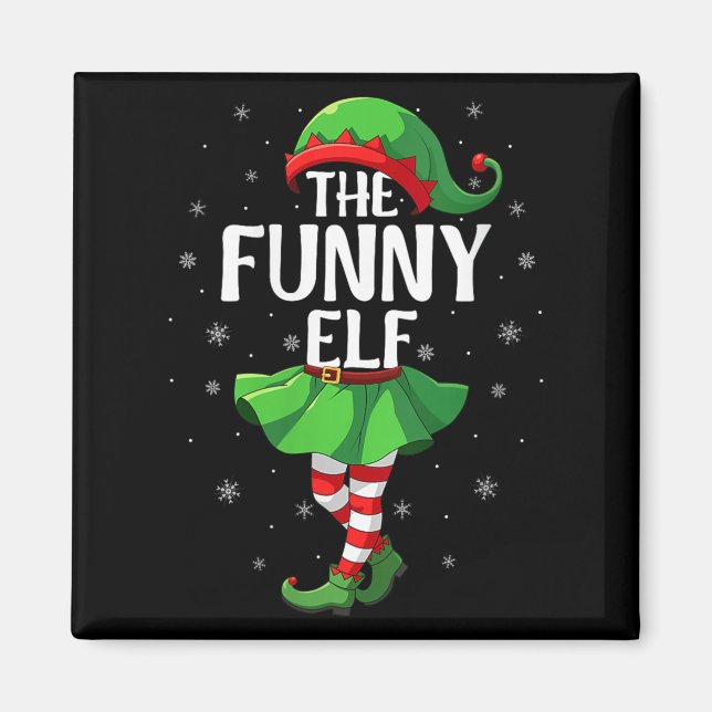 Womens Funny Elf Christmas Girls Women Elf Squad X Magnet (Front)