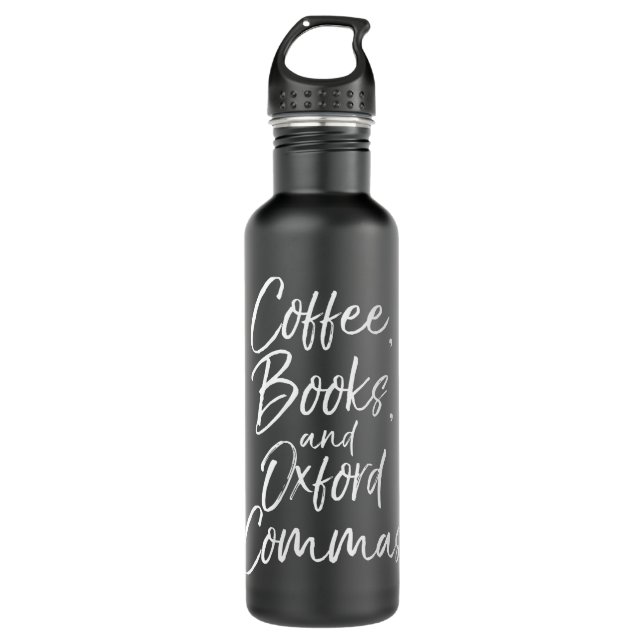 Womens Funny English Teacher Gift Coffee, Books, a 710 Ml Water Bottle (Front)