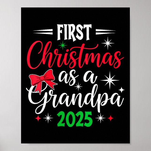 Womens Funny First Christmas As Grandpa 2025 Match Poster (Front)