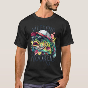 Womens Funny Fishing Weekend Crazy Friend Colourfu T-Shirt