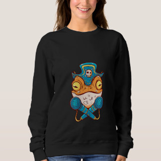 Womens Funny frog in pirate costume for men, women Sweatshirt