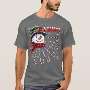Womens Funny Gammie Christmas Snowman with Candy C T-Shirt