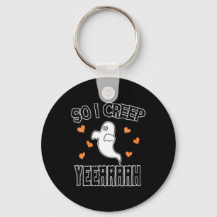 Womens Funny Ghost Halloween Sarcastic Spooky Art Key Ring