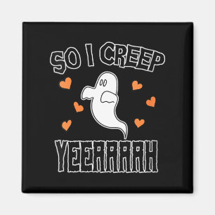 Womens Funny Ghost Halloween Sarcastic Spooky Art Magnet
