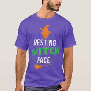 Womens Funny Halloween Resting Witch Face  T-Shirt