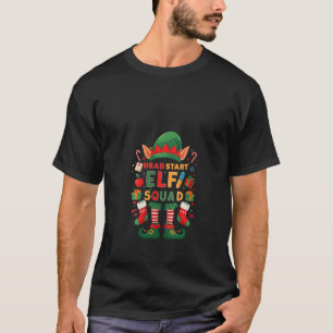 Womens Funny Head Start Elf Squad Christmas Elf Wo T-Shirt