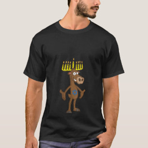 Womens Funny Jewish Moose Menorah Hanukkah Boys Ki T-Shirt