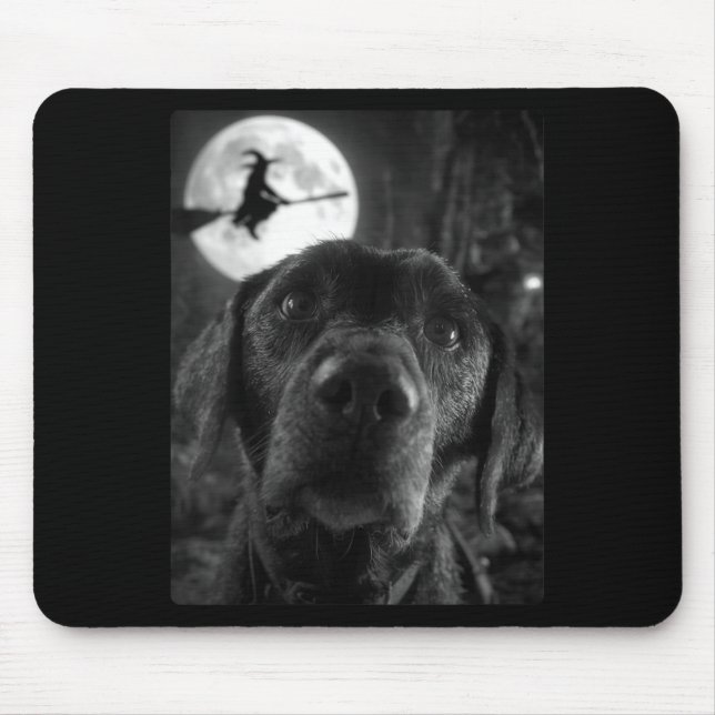 Womens Funny Labrador Selfie Full Moon Flying Mouse Pad (Front)