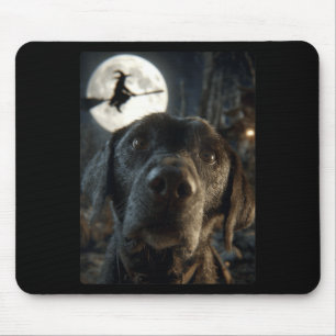 Womens Funny Labrador Selfie Full Moon Flying Mouse Pad