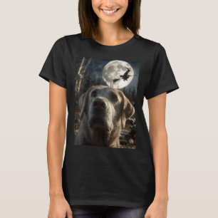 Womens Funny Labrador Selfie Full Moon Flying T-Shirt