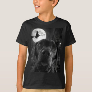 Womens Funny Labrador Selfie Full Moon Flying T-Shirt
