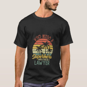Womens Funny Lawyer Superhero Vintage Tee For Men