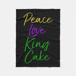 Womens Funny Mardi Gras Gift Party Quote Cute Peac Fleece Blanket