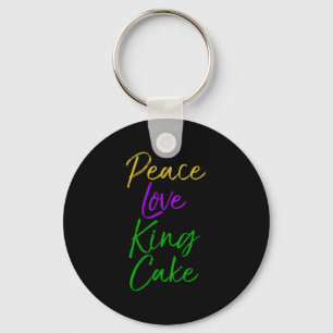 Womens Funny Mardi Gras Gift Party Quote Cute Peac Key Ring