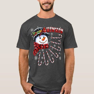 Womens Funny Mawmaw Christmas Snowman with Candy C T-Shirt