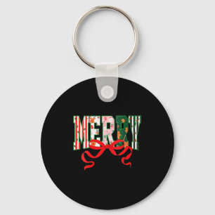 Womens Funny Merry Christmas Crew 2025 Coquette Fa Key Ring