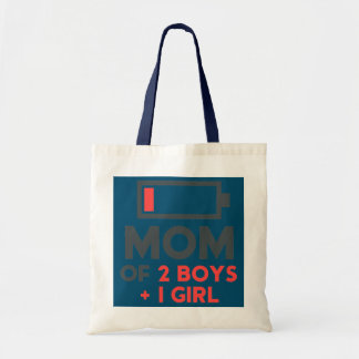 Womens Funny Mum Of 2 Boys 1 Girl Son Mothers Day Tote Bag