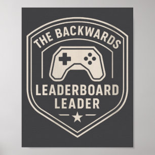 Women's Funny Noob Gamer Joke Badge Leaderboard Sa Poster