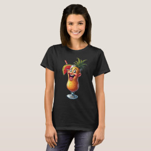 Women's Funny Novelty Tropical Drink Graphic T-Shirt