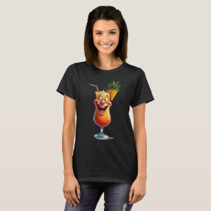 Women's Funny Novelty Tropical Drink Graphic T-Shirt
