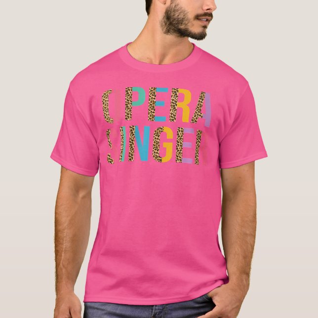 Womens Funny Opera Singer Lover Colourful Leopard  T-Shirt (Front)