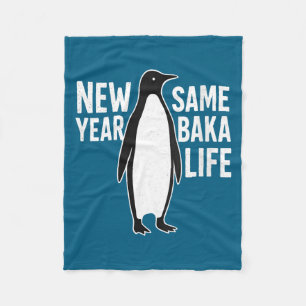 Womens Funny Penguin New Year Baka Life Anime Styl Fleece Blanket