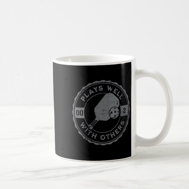 Women's funny pickleball plays with others coffee mug (Right)