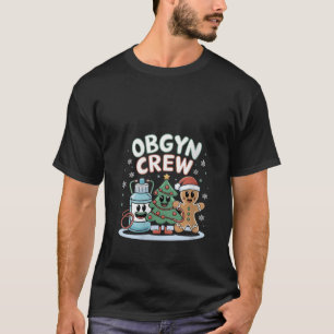 Womens Funny Retro Groovy Await Santa Claus Obgyn  T-Shirt