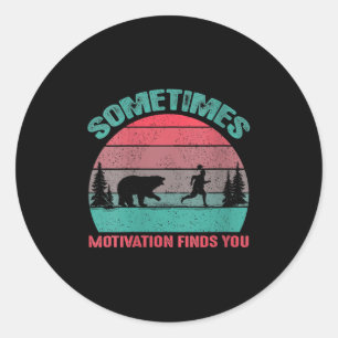 Womens Funny Running Motivational Sometimes Motiva Classic Round Sticker
