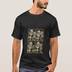 Womens Funny Santa and Mrs Claus Photo Booth Chris T-Shirt