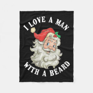 Womens Funny Santa Claus Christmas I Love A Man Wi Fleece Blanket