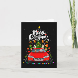 Womens Funny Santa Driving Wagon Red Truck Christm Card