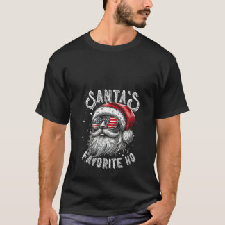 Womens Funny Santa Face Satntas Favorite Ho USA Fl T-Shirt