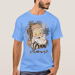 Womens Funny Santa Gram Claus Snowflake Leopard Ch T-Shirt