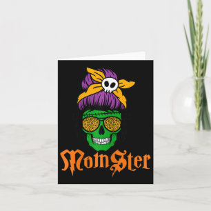 Womens Funny Scary Momster Mum-ster Monster Skull  Card