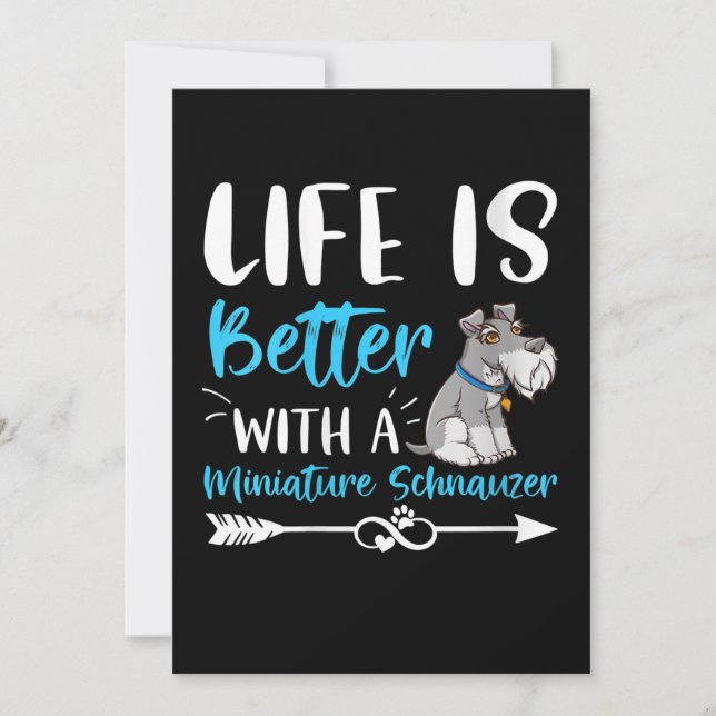 Womens Funny Schnauzer Life Is Better With Minia Announcement (Front)