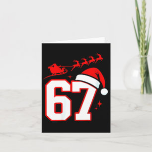 Womens Funny Six Seven 67 Meme 6 7 Elf Santa Chris Card