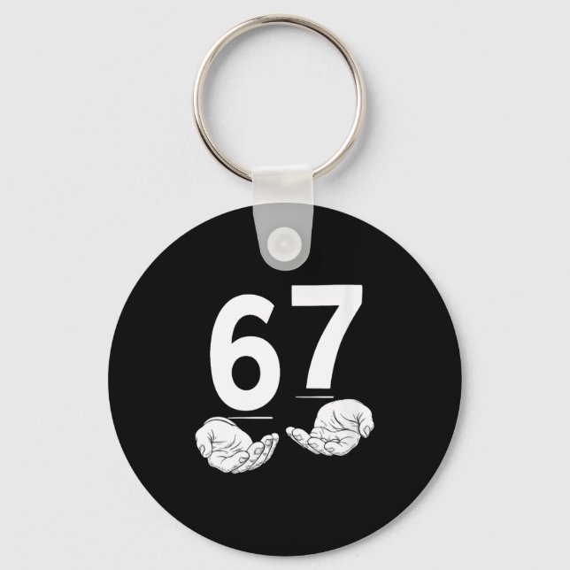 Womens Funny Six Seven 6 7 Meme Gen Alpha Slang 6  Key Ring (Front)