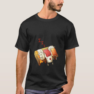 Womens Funny Sleeping Sushi Roll Lover Pajama Part T-Shirt